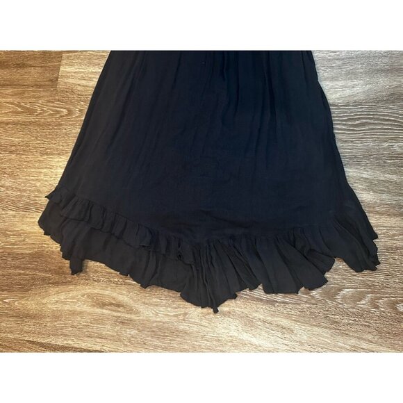 Free People Adella Lace Trim Midi Dress in Black Size Small Whimisigoth Fairy - Picture 6 of 11